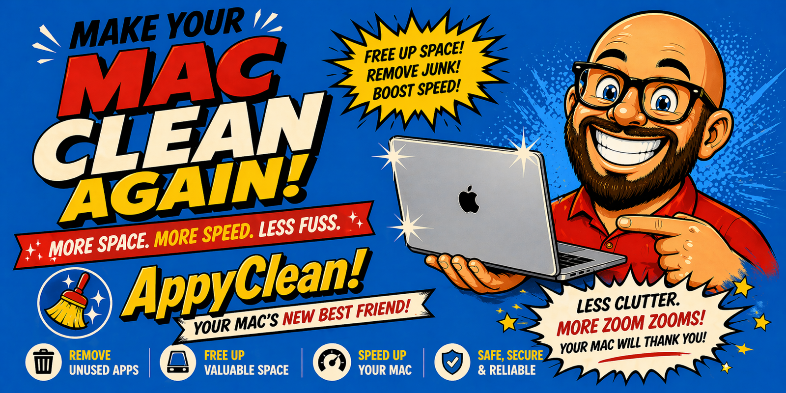 AppyClean — make your Mac clean again. Free up space, remove junk, boost speed.